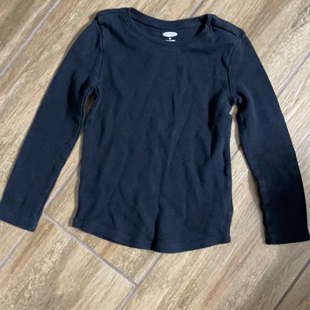 Black Long Sleeve Thermal Top in 5t